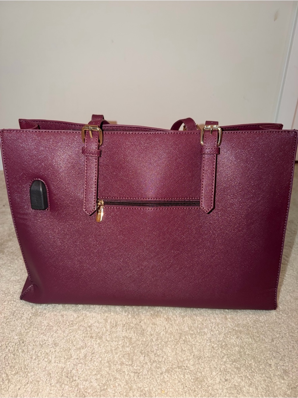 Everyday Structured Tote in Wine